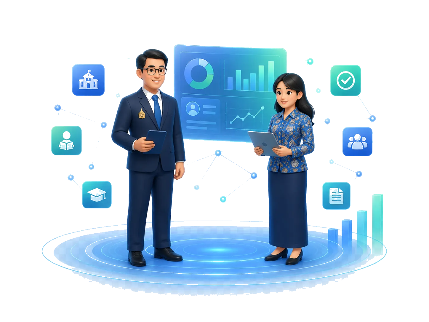 Ilustrasi dashboard sekolah berbasis data